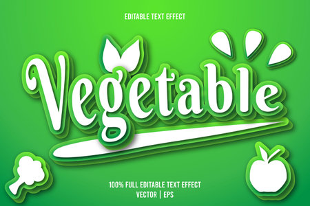 Vegetable editable text effect 3 dimension emboss cartoon styleのイラスト素材
