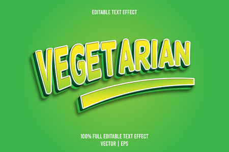 Vegetarian editable text effect 3 dimension emboss cartoon styleのイラスト素材