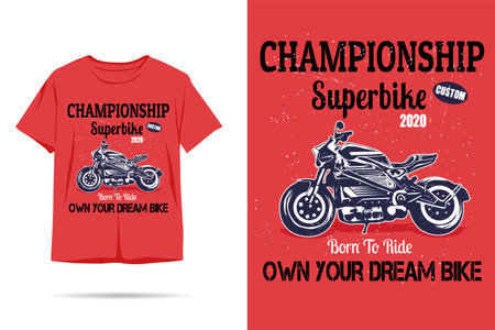 Born to ride silhouette t shirt designのイラスト素材