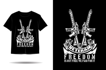 Veteran freedom silhouette t shirt designのイラスト素材