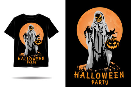 Halloween party silhouette t shirt designのイラスト素材