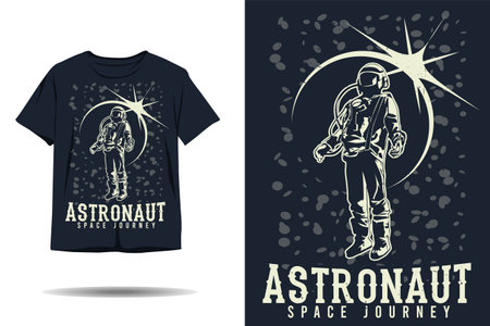 Astronaut space journey silhouette t shirt designのイラスト素材