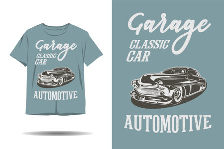 Garage classic car automotive silhouette t shirt designのイラスト素材