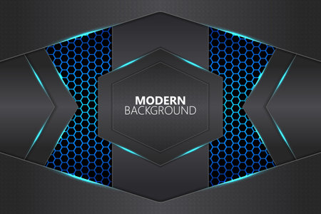 Modern background hexagonal shape with blue gradientのイラスト素材