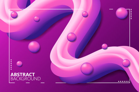 Abstract background dynamic fluid shape with pink gradientのイラスト素材