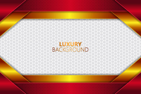 Luxury background overlapped layer shape golden and red gradientのイラスト素材