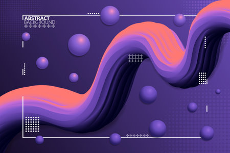 Abstract background dynamic fluid shape with purple gradientのイラスト素材