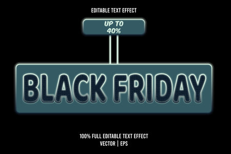 Up to 40% black friday text effect blue colorのイラスト素材