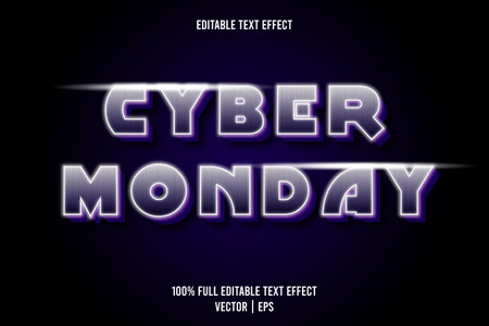Cyber monday editable text effect purple colorのイラスト素材