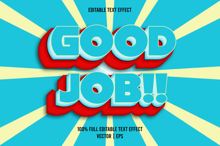 Good job!! 3 dimension editable text effect cyan and red colorのイラスト素材