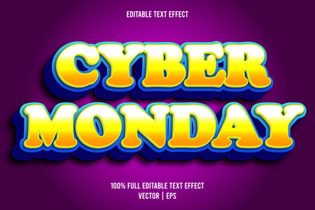 Cyber monday editable text effect retro styleのイラスト素材