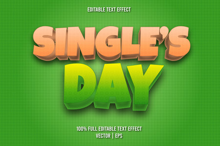 Single's day editable text effect comic styleのイラスト素材