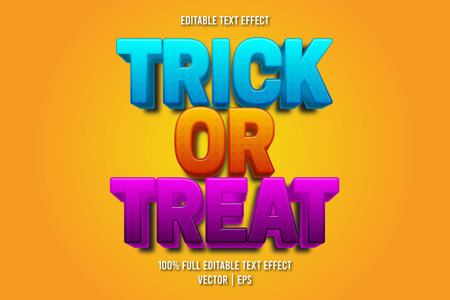 Trick or treat editable text effect cartoon styleのイラスト素材