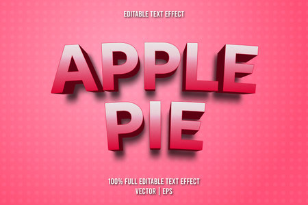 Apple pie editable text effect cartoon styleのイラスト素材