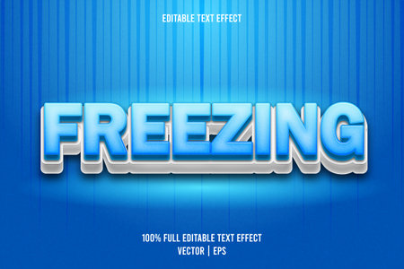 Freezing editable text effect cartoon styleのイラスト素材