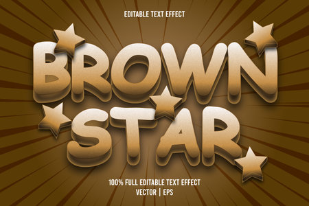Brown star editable text effect cartoon styleのイラスト素材