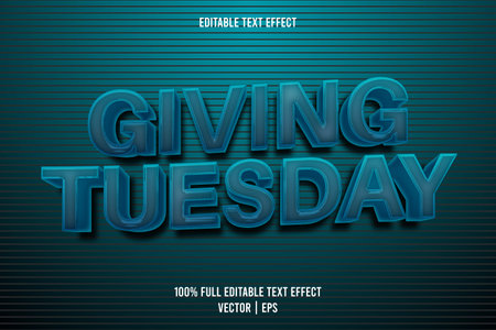 Giving tuesday editable text effect retro styleのイラスト素材