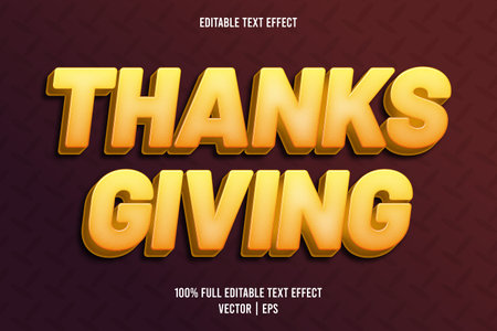 Thanksgiving editable text effect retro styleのイラスト素材