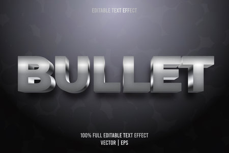Bullet editable text effect metallic styleのイラスト素材