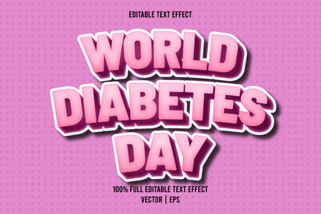 World diabetes day editable text effect comic styleのイラスト素材