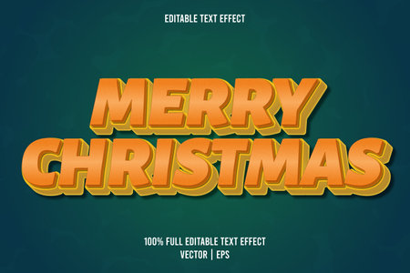 Merry christmas editable text effect cartoon styleのイラスト素材