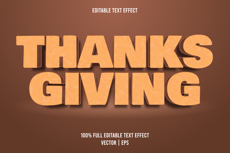Thanksgiving editable text effect cartoon styleのイラスト素材