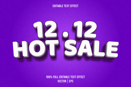 12 12 hot sale editable text effect cartoon styleのイラスト素材