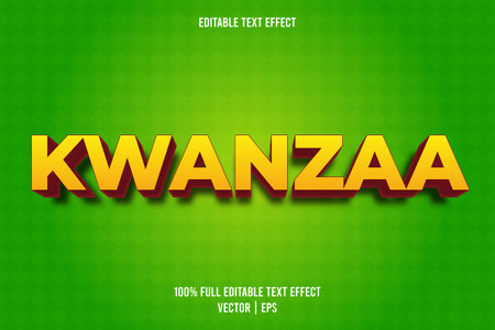 Kwanzaa editable text effect cartoon styleのイラスト素材