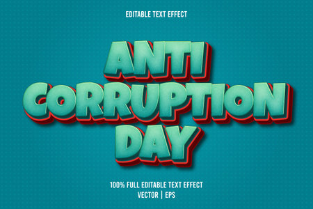 Anti corruption day editable text effect embossed cartoon styleのイラスト素材