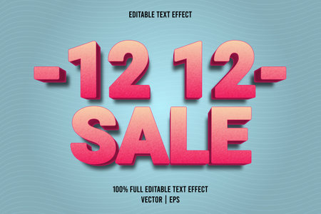 12 12 sale editable text effect cartoon styleのイラスト素材