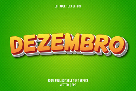 Dezembro editable text effect cartoon styleのイラスト素材