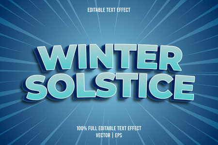 Winter solstice editable text effect embossed cartoon styleのイラスト素材