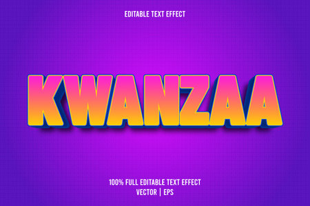 Kwanzaa editable text effect embossed retro styleのイラスト素材