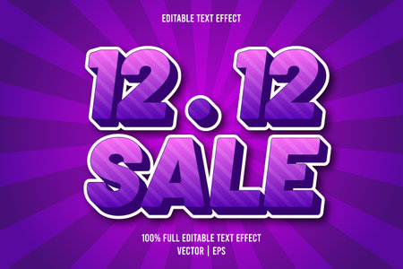 12 12 sale editable text effect comic styleのイラスト素材