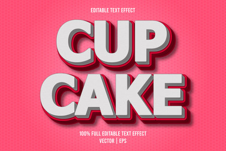 Cup cake editable text effect cartoon styleのイラスト素材
