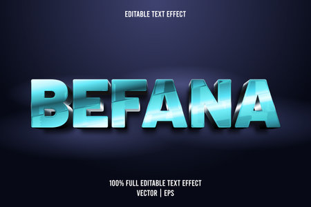 Befana editable text effect glossy blue metallic styleのイラスト素材