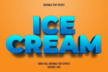 Ice cream editable text effect embossed cartoon styleのイラスト素材