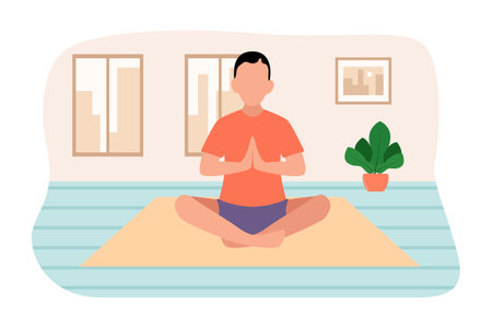 Yoga Flat Designのイラスト素材