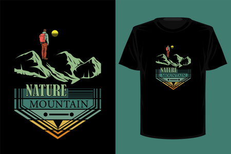 Nature mountain retro vintage t shirt designのイラスト素材
