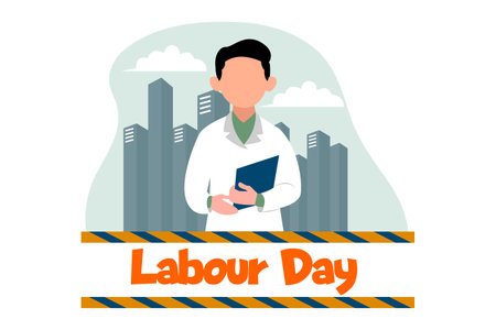 Labour Day Flat Design Illustrationのイラスト素材