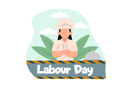 Labour Day Flat Design Illustrationのイラスト素材