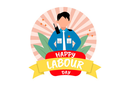 Labour Day Flat Design Illustrationのイラスト素材