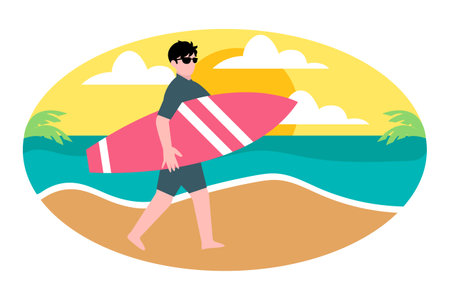 Weekend Illustration flatのイラスト素材