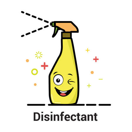 Disinfectant spray bottle cartoon. vector illustration graphic design.のイラスト素材