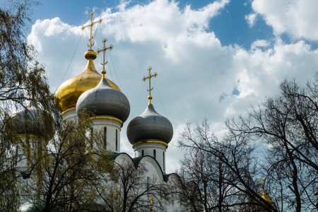 Dome of the monastery on a background of blue sky