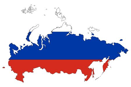 Russian federation map flag or russia map with flag vector - Sticker,backgrounds,poster,label etc.のイラスト素材