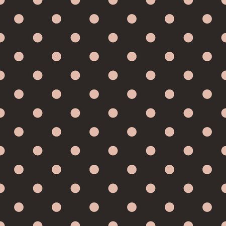 Soft orange polka dot seamless pattern on brown background. Perfect for fabric materials, backgrounds, wallpapers, gift warps etc.のイラスト素材