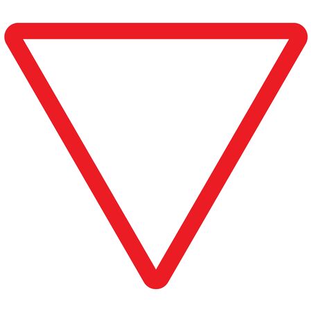 Traffic road symbol - Give a way triangle yield sign vector illustration background.のイラスト素材