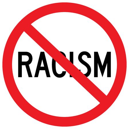 No to racism sign or stop discrimination vector illustrationのイラスト素材