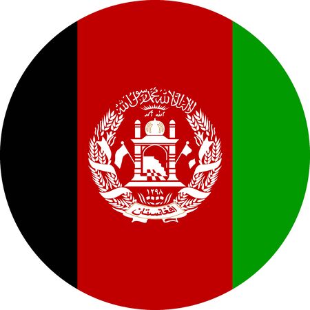 Afghanistan round flag vector illustration. Perfect for Stickers, icons, symbols, signs, glossy etc.のイラスト素材